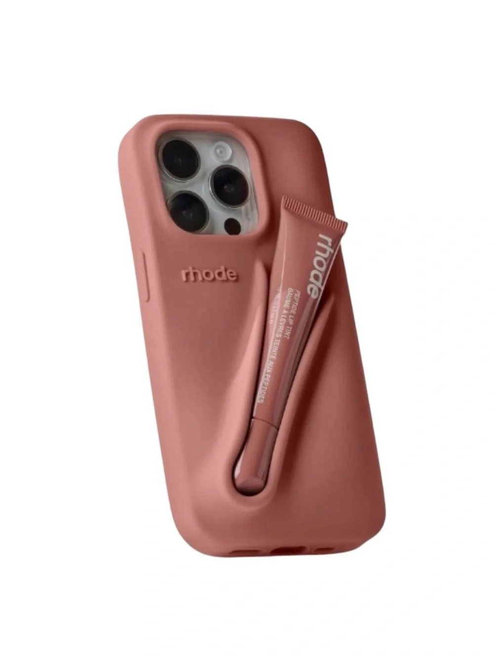 LNIB rhode iPhone 13 Pro Toast Peptide Lip Holder Silky Silicone Case
